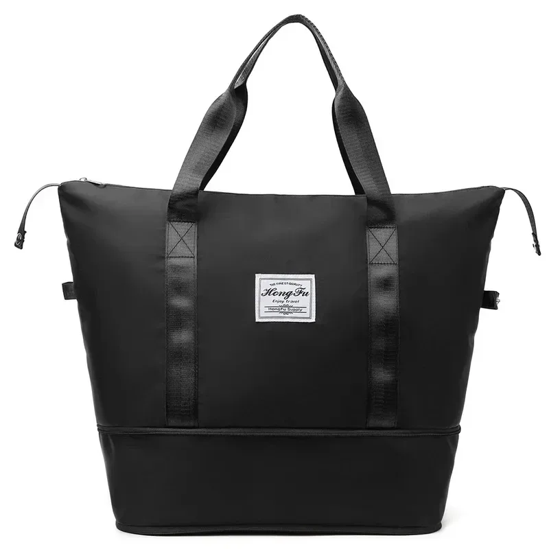 sac de voyage pliable, extensible, grande capacité, sacs de sport en nylon, étanche, double couche, fermeture éclair, sac à main, organisateur de bagages, fourre-tout, nouveau