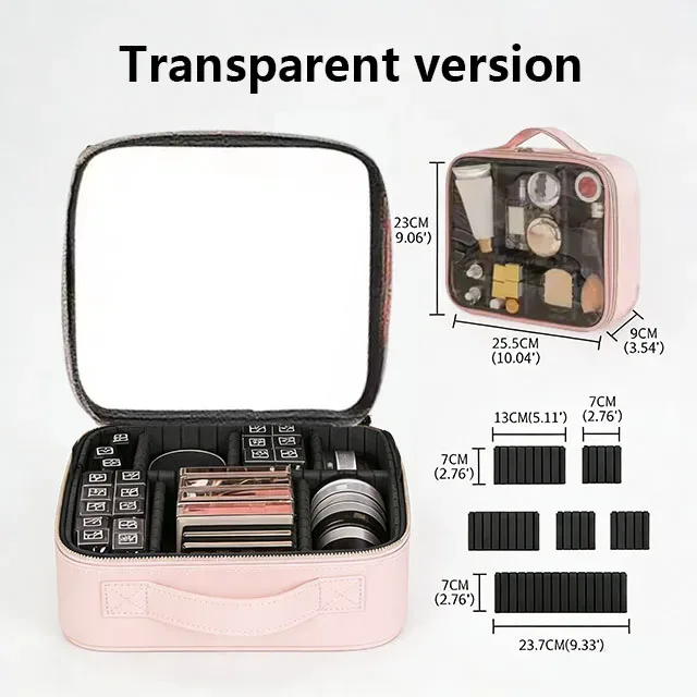 trousse de maquillage professionnelle de haute qualité pour femmes, sac cosmétique transparent en pvc, boîte à outils pour filles, trousse de maquillage de voyage pour artistes