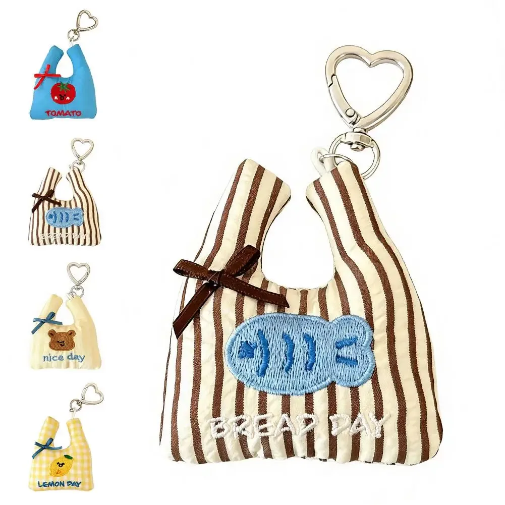 mini sac de shopping en peluche, pendentif en tissu doux, porte-clés avec ruban pour sac à main, sac à dos, téléphone, cadeau, prêt à l'emploi