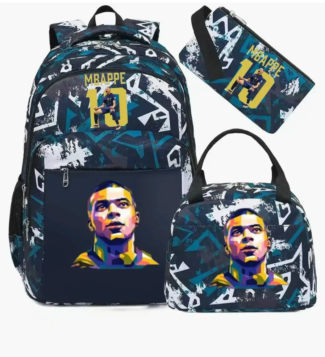 sac à dos m-mbappe camouflage 3 pièces, sacs d'école pour ordinateur portable, pour garçons et filles, sacs de voyage décontractés pour femmes et hommes, mochila