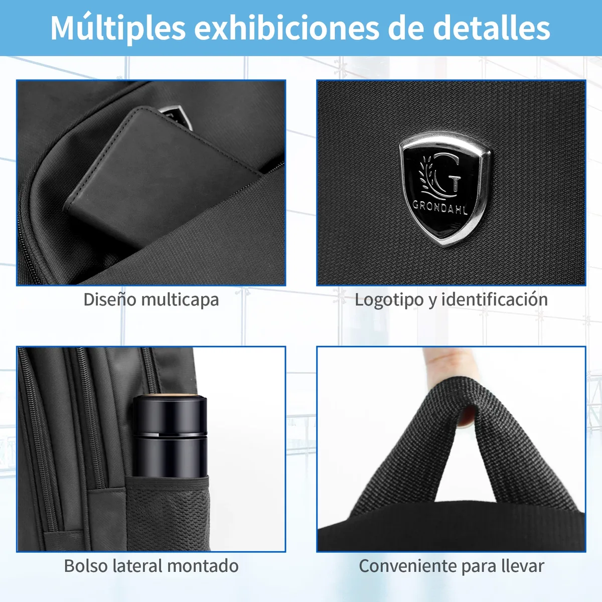 sac à dos pour ordinateur portable de 15,6 pouces, sac d'affaires de grande capacité pour hommes, sac à dos imperméable pour l'école et les voyages, sac à dos de sport décontracté avec port usb