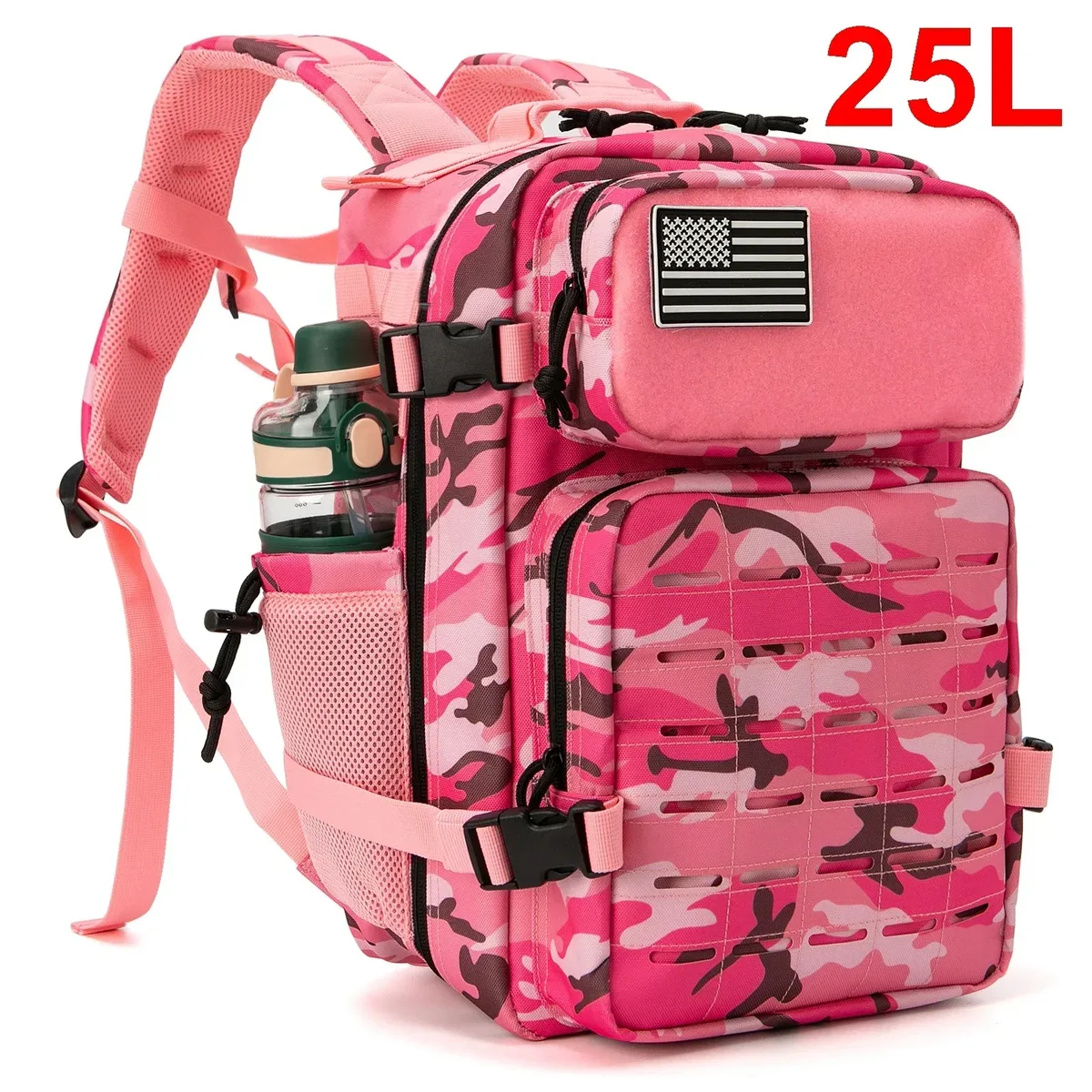 25l sac à dos tactique sac de plein air sac à dos de fitness sac à dos molle femmes/hommes randonnée sac à dos de survie hommes double porte-gobelet