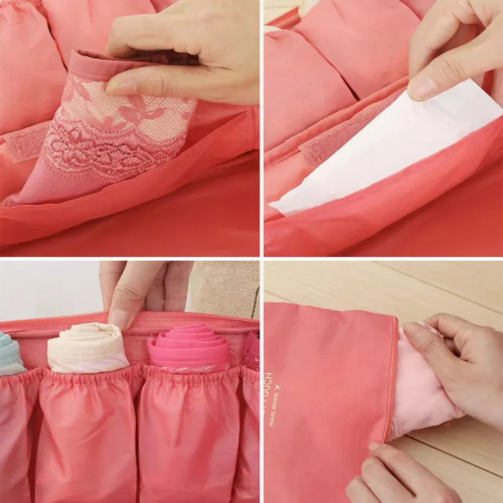 sac de soutien-gorge de voyage pliable pour femmes, organisateur de sous-vêtements, articles de toilette cosmétiques, sac de rangement séparé, étui de lavage portable étanche pour femmes