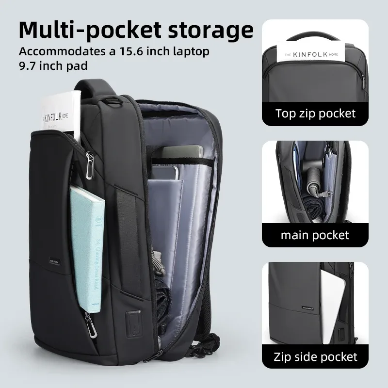 sac à dos pour ordinateur portable mark ryden 15,6 pouces, sac à dos de voyage pour hommes avec port de charge usb, sacs à dos scolaires, sac imperméable pour hommes