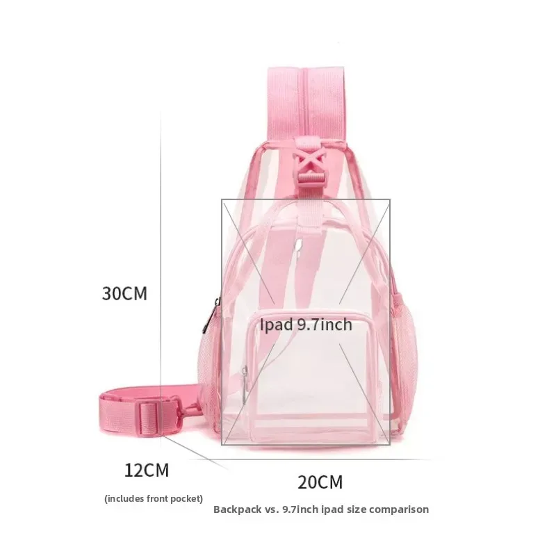 sac à bandoulière transparent en pvc, imperméable, convertible, passe instantanément la sécurité des contrôles, pour femmes et hommes, stade, concert, événement sportif, voyage