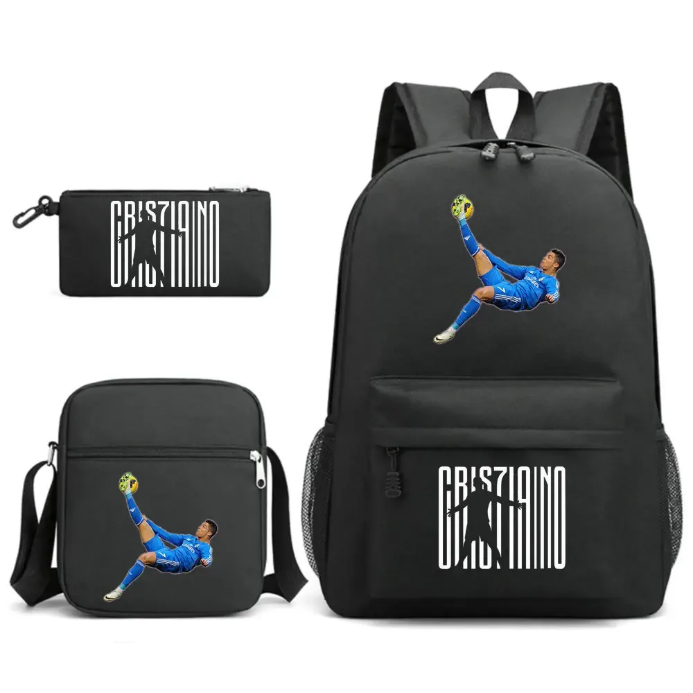 sacs à dos de voyage et d'extérieur imprimés cr7 pour femmes et filles, avec sacs à déjeuner, légers, pour adolescents, sac à dos pour ordinateur portable