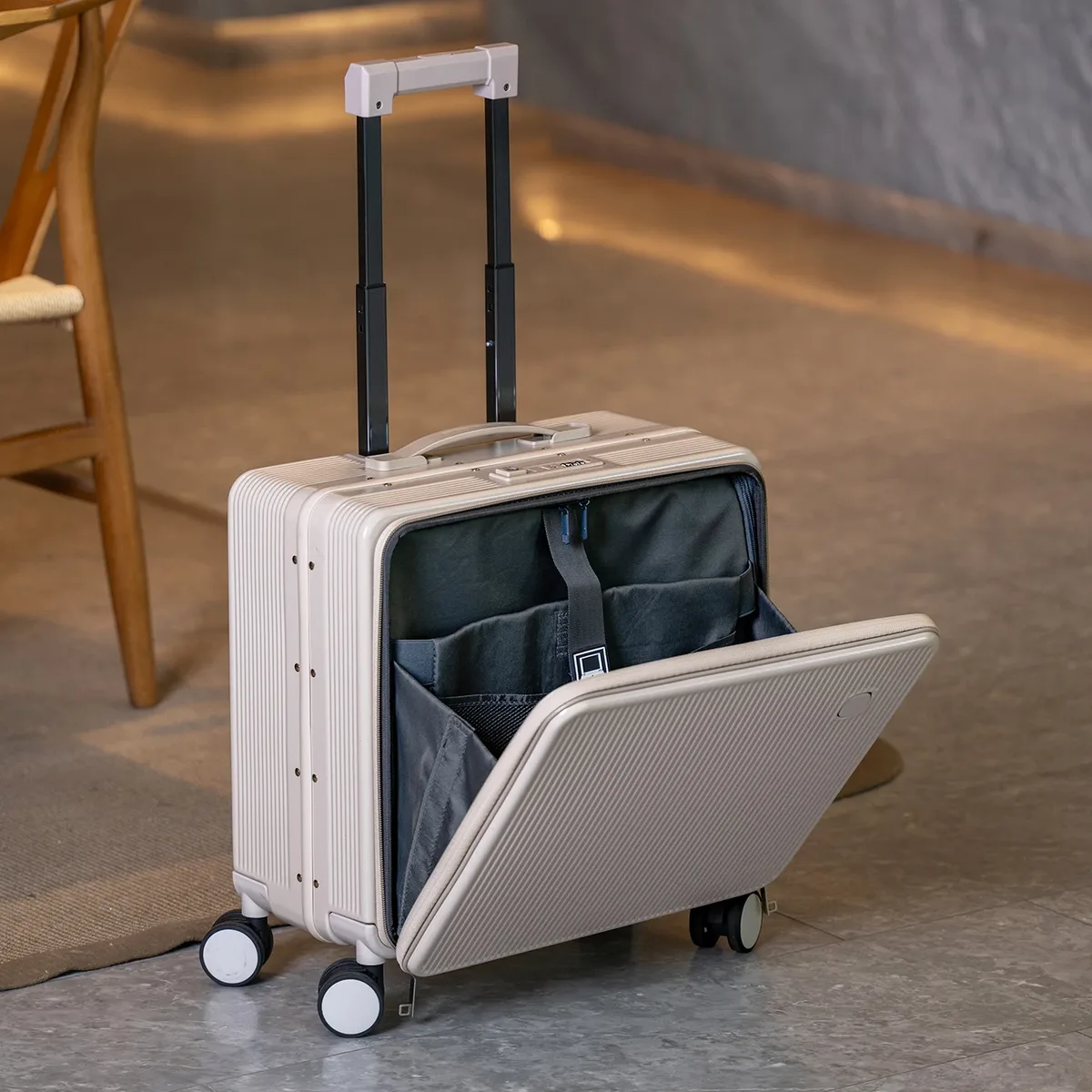 valise à main de 16/18 pouces, nouveau bagage multifonctionnel, serrure douanière, couvercle d'ouverture avant, valise de voyage à compartiment profond, 2026