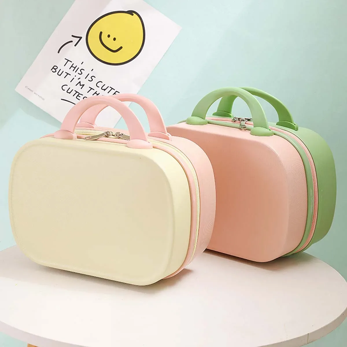 trousse toilette abs tissu doux couleur uni femmes hommes sac maquillage voyage cosmétiques lisse motifs simple