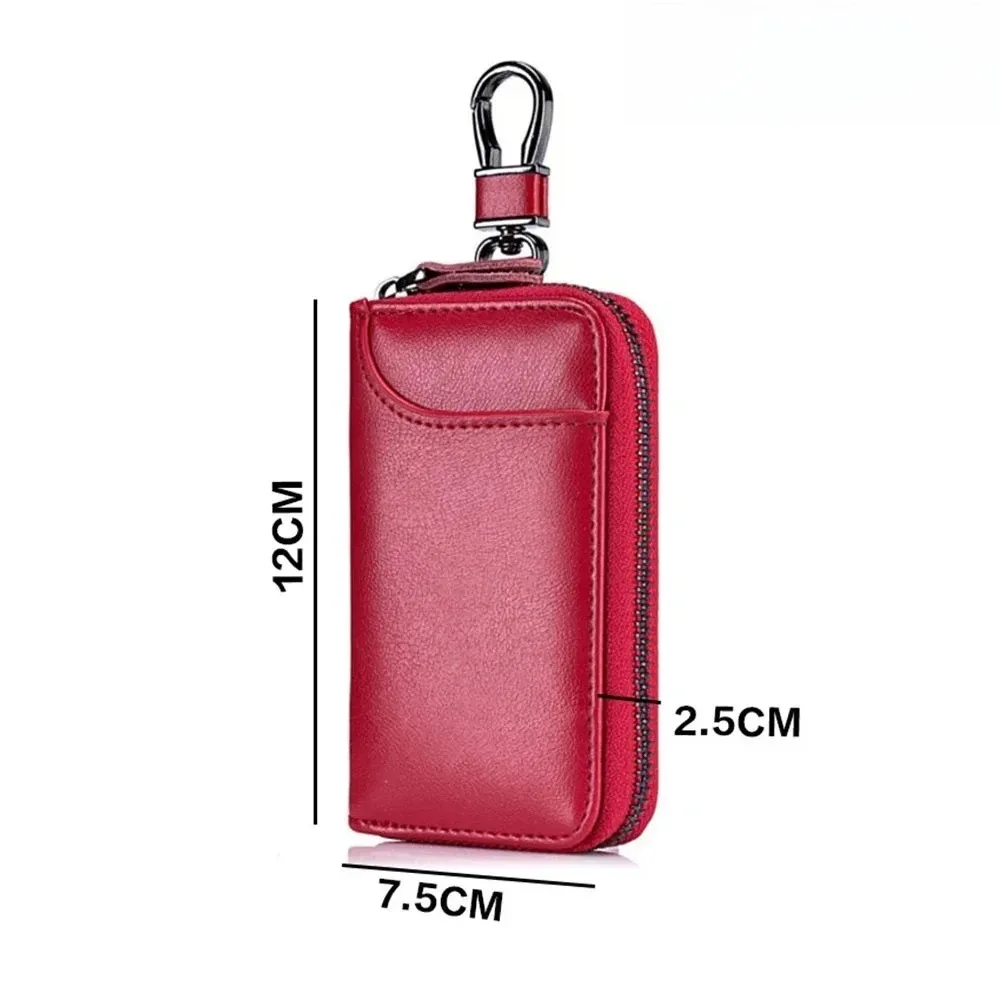 porte-clés en cuir véritable unisexe, sac à clés, organisateur multifonction, porte-monnaie, femme de ménage intelligente, petite étui pour clés de voiture, pochette pour clés