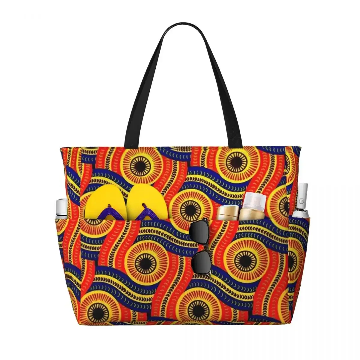sac fourre-tout personnalisé en tissu kente africain pour femmes, grande capacité, sacs de voyage traditionnels ethniques africains ankara plage salle de sport