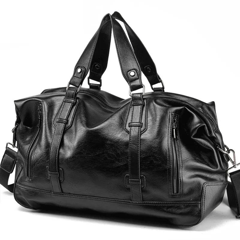 sac à main en cuir pour hommes, sac de voyage de grande capacité, sac à bandoulière de mode, fourre-tout de voyage, sacoches décontractées