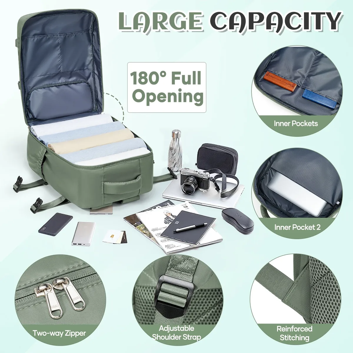 sac à dos ryanair 40x30x20, bagage à main, sac pour ordinateur portable, antivol, sac pour homme et femme, pour le sport, la randonnée, les voyages, sac de cabine