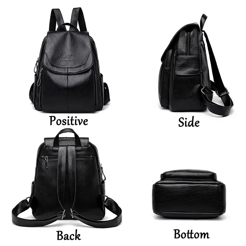 sac à dos vintage en cuir souple pour femmes, 9 couleurs, sac à bandoulière décontracté pour voyage, sacs d'école pour femmes, sac à dos pour dames.