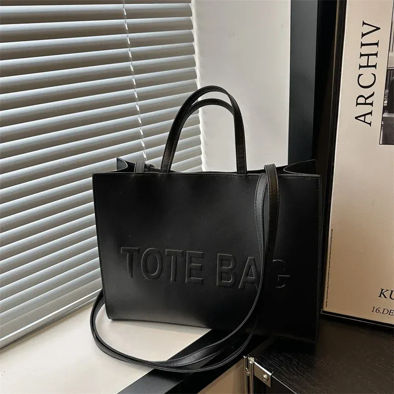 sacs fourre-tout vintage simples en cuir pu pour femmes, sacs à bandoulière simples à la mode décontractée, sac à main pour le travail et le shopping