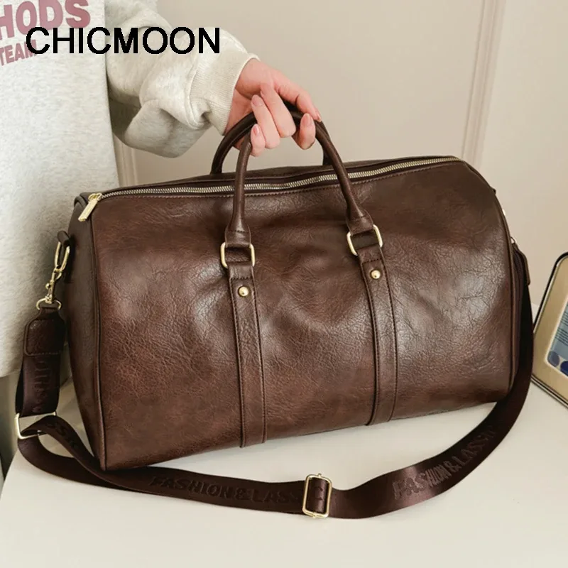sac de voyage pour homme, sac de sport de luxe grande capacité, sac de voyage en cuir pu, sac à bandoulière portable et durable, sac de sport, sac de voyage extérieur