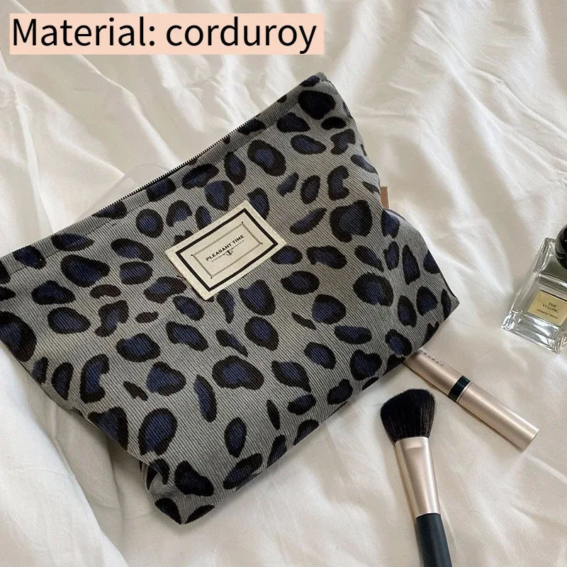 sacs à cosmétiques college léopard pour femmes, trousse de maquillage portable simple pour dames, sacs à main de voyage en plein air, sac de rangement de lavage féminin, mode