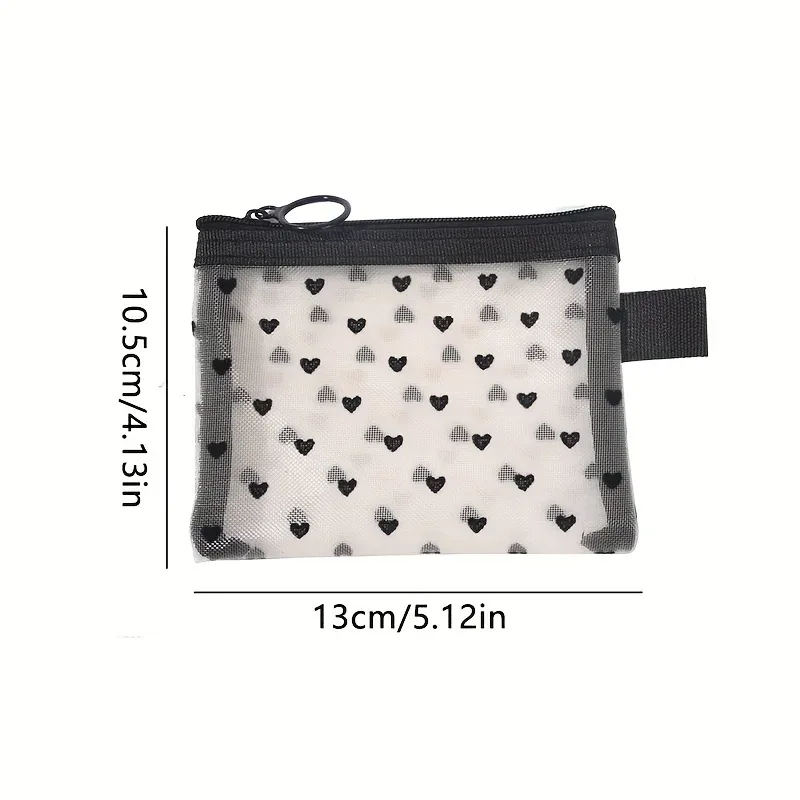 sacs à cosmétiques transparents en maille, 1 pièce, petit grand sac de maquillage noir pour femmes, organisateur de toilette de voyage, pochette de rangement de rouge à lèvres, trousse à crayons