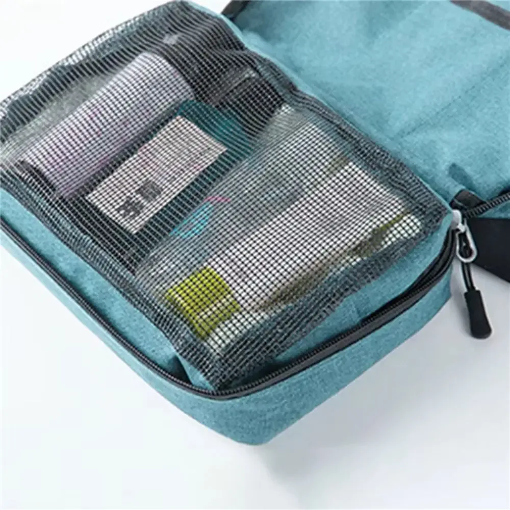 trousse de toilette suspendue pliable, grande capacité, crochet suspendu, étui de maquillage pour hommes, sac à cosmétiques de voyage portable multifonctionnel