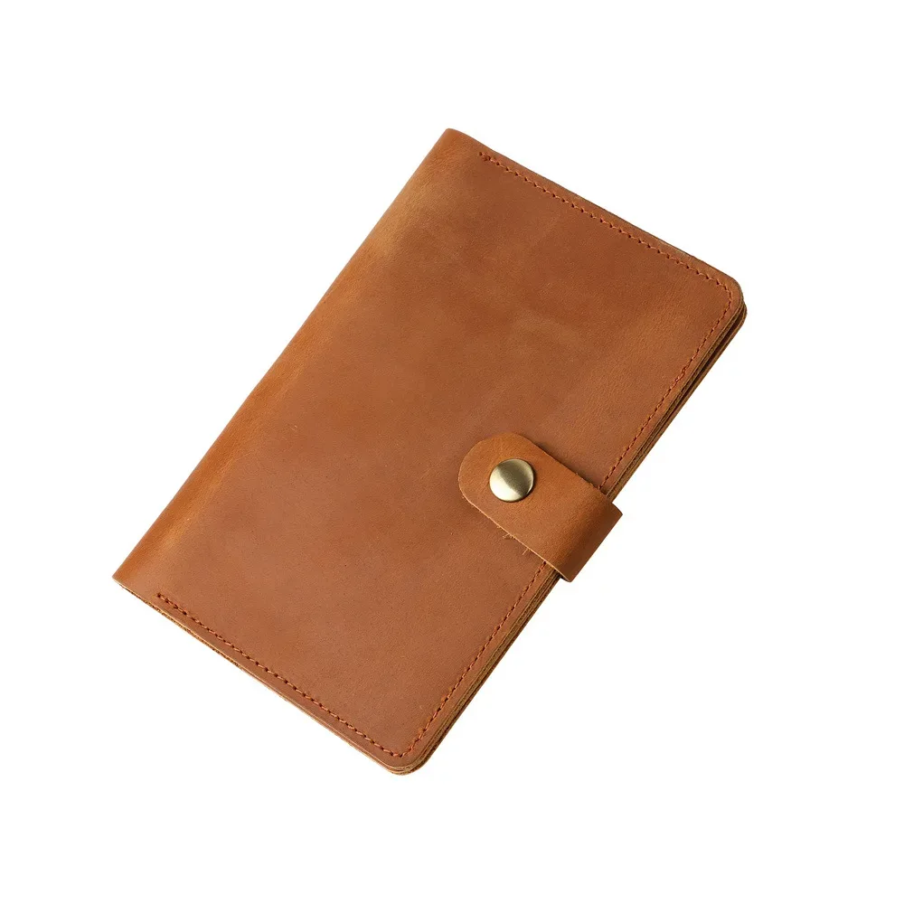pochette voyage cuir vache marron clair button closure intérieur liège beige organisateur documents neutral