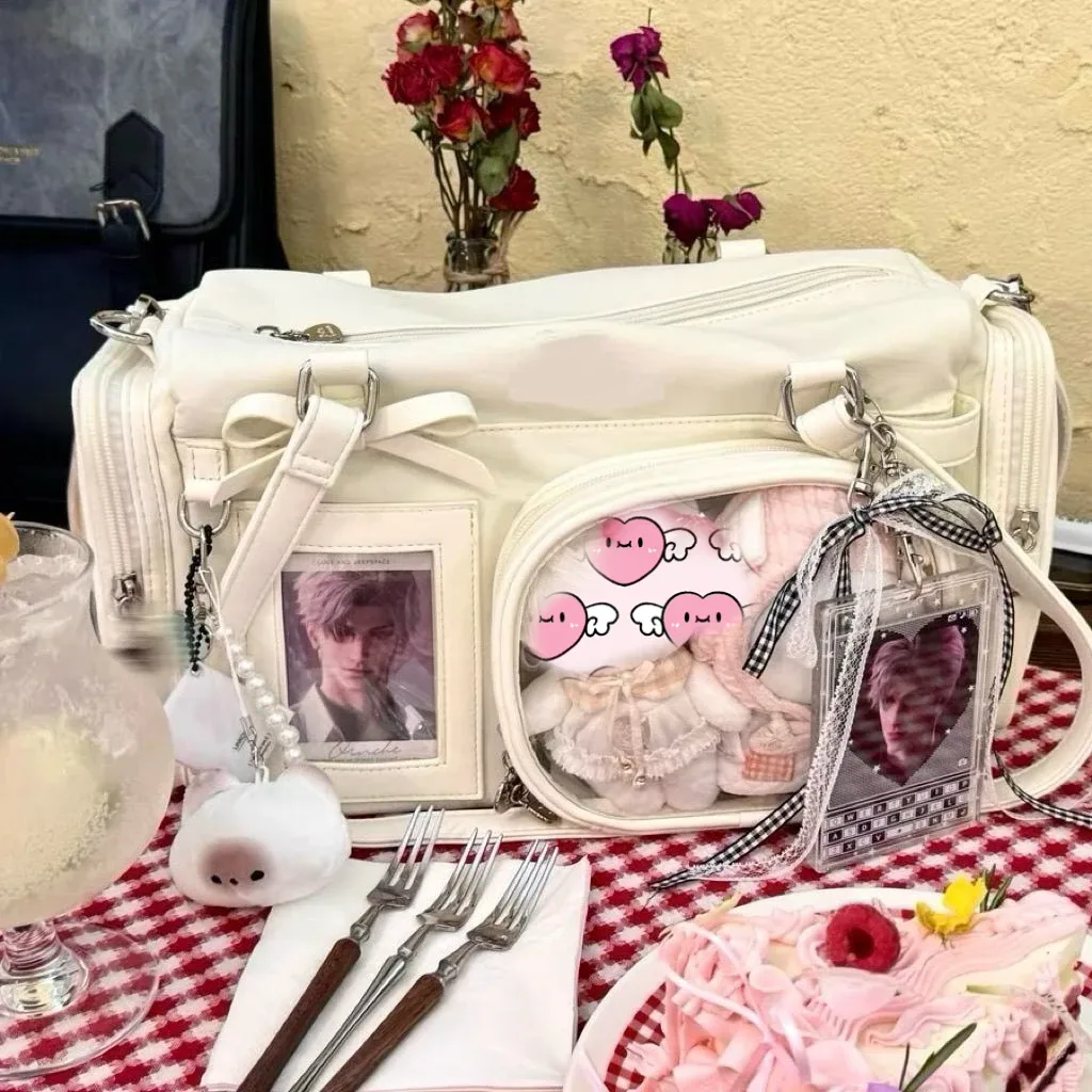 sacs à bandoulière y2k bow ita pour fille, sac transparent de grande capacité, sac à bandoulière pour exposition de bande dessinée, mignon, sacs à main d'exposition diy, nouvelle collection