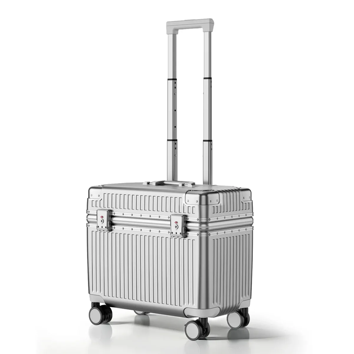 nouvelle valise à ouverture supérieure 18 pouces, bagage à roulettes de cabine avec cadre en alliage d'aluminium, serrure tsa, coque rigide en pc