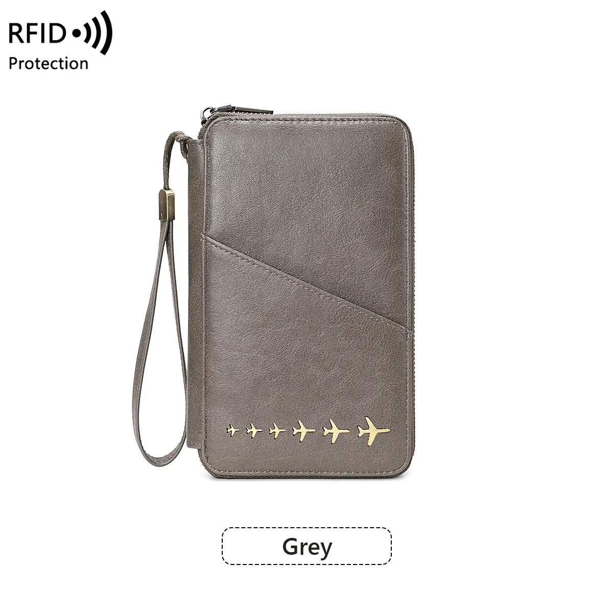 nouveau portefeuille porte-passeport familial rfid bloquant le sac de rangement de documents de voyage femmes hommes portefeuille de passeport multifonctionnel en cuir pu