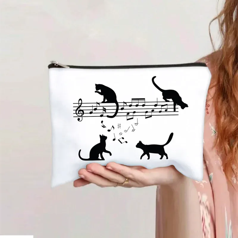 sacs de maquillage en toile imprimée à lettres, best-sellers, sacs de rangement artistiques et de niche pour cosmétiques de voyage portables, pochette zippée