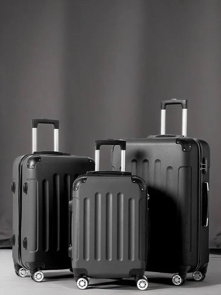 valise bagage abs plastique lignes verticales roues poignées motif voyage famille gris noir violet bleu rose