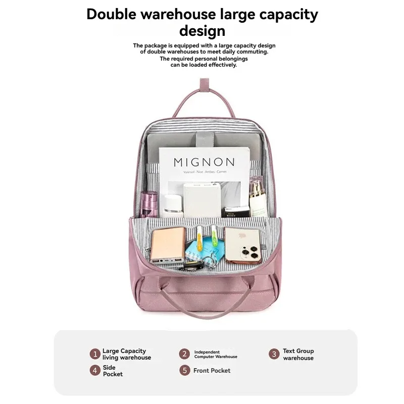sac à dos minimaliste coréen pour étudiants du secondaire et universitaires, grand espace de rangement, pour les déplacements quotidiens