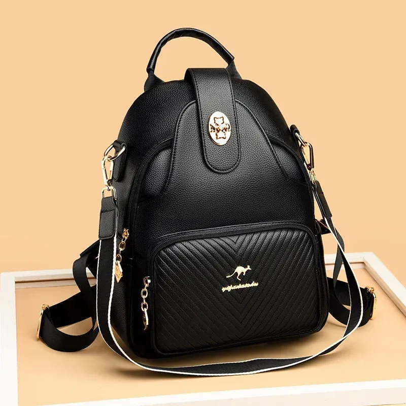 Sac à dos en cuir souple pour femmes, Sac à bandoulière de bonne qualité, marque de luxe célèbre, nouvelle collection 2024