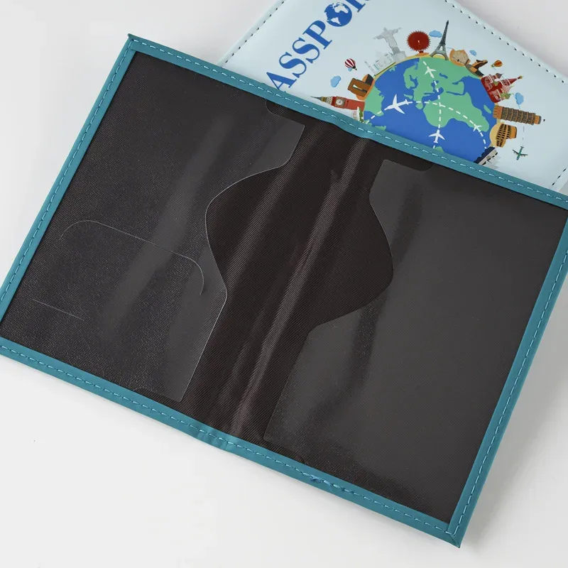 couvertures de passeport pour femmes et hommes, porte-passeport imprimé de dessin animé, clips pour billets de vol, porte-carte de crédit bancaire, organisateur de voyage pour passeport