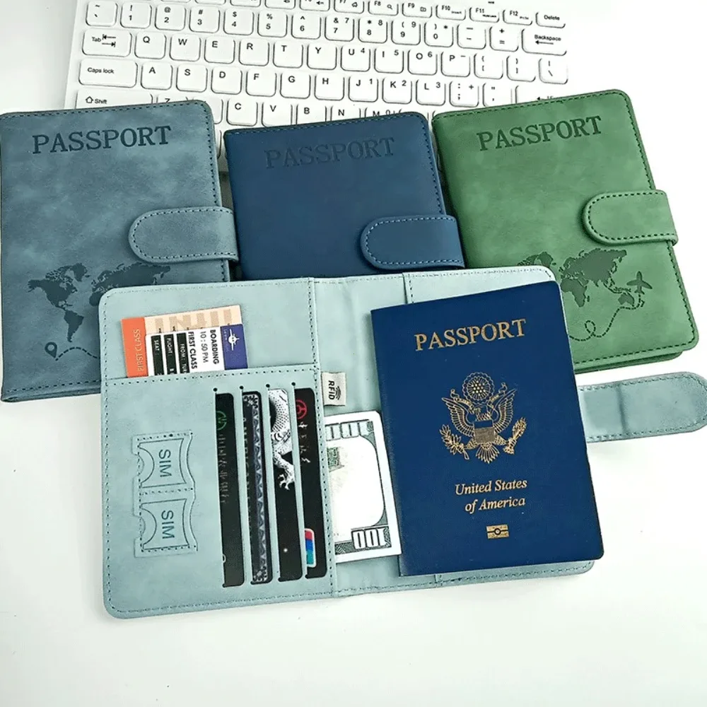 porte-passeport pour voyage essentials, étui portefeuille pour accessoires de voyage, porte-livres de passeport pour femmes/hommes