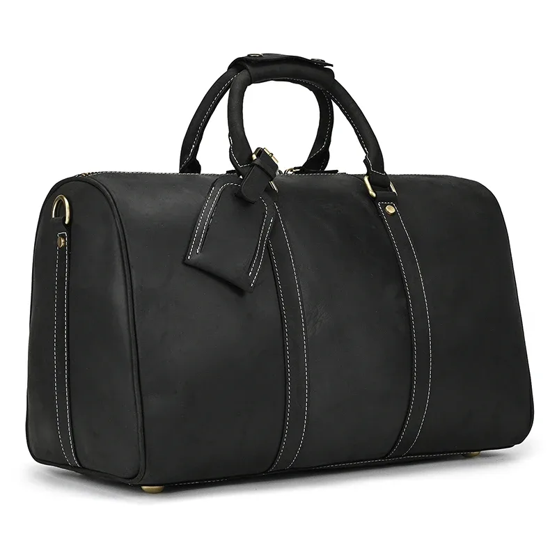 sac de voyage vintage en cuir véritable pour homme, fourre-tout de voyage, grand sac de week-end, sac de sport en peau de vache, bagage à main pour homme, grands sacs à main, 60cm
