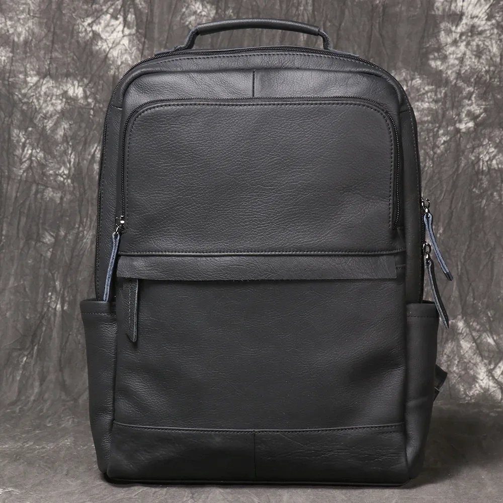 sac à dos pour hommes couche de tête naturelle peau de vache vintage bandoulière femmes sac à dos de voyage en plein air 15 pouces pochette d'ordinateur leathfocus