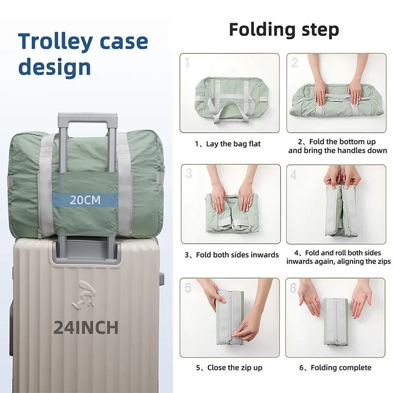 tinyat-grand sac de voyage pliable pour femme, sac de sport et de fitness, sac à dos de cabine d'avion, bagage de grande taille, tendance 2024