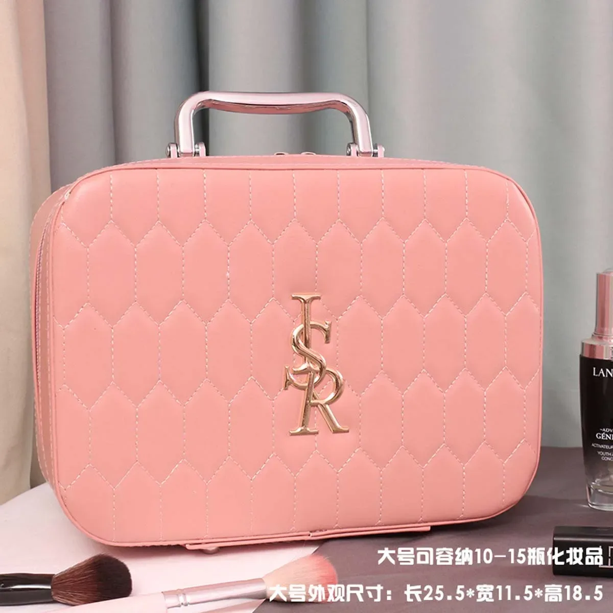 trousse de maquillage femme portable grande capacité nouvelle tendance instagram super populaire produit célébrité internet boîte de rangement valise en pu