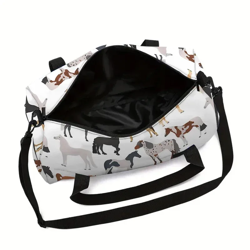 sac de voyage à grande capacité pour garçons et filles, motif animal de dessin animé, cheval, meilleurs cadeaux, sac de voyage 2d en dessin animé, sac à main pour enfants