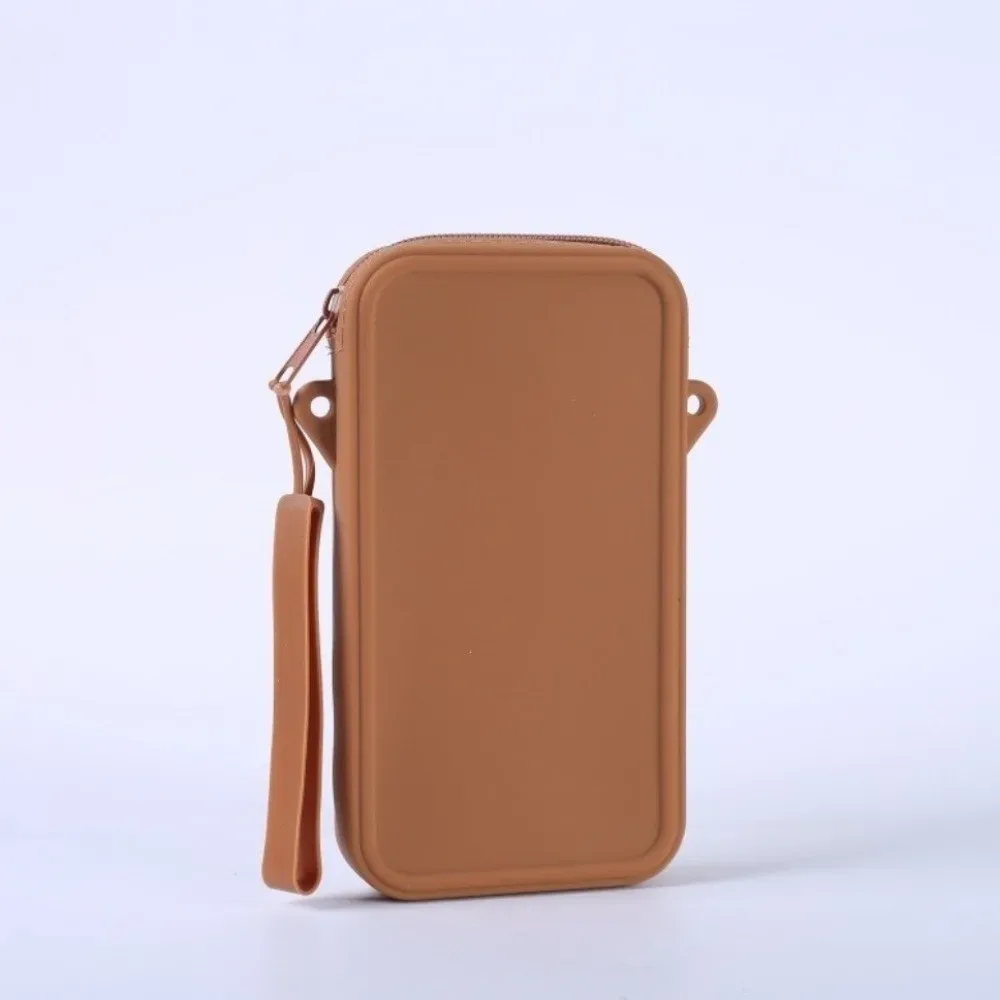 sac de maquillage multi-usages en silicone, résistant aux chocs, couleur unie, organisateur de rangement carré, sac cosmétique universel imperméable et portable