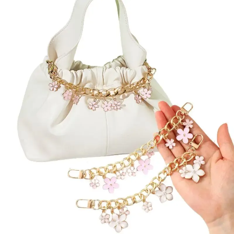 sac en fleurs de cerisier, pendentif, chaîne, nœud en forme de cœur, émail, breloque pour téléphone, chaîne, sangle d'extension, accessoires de sac à bandoulière