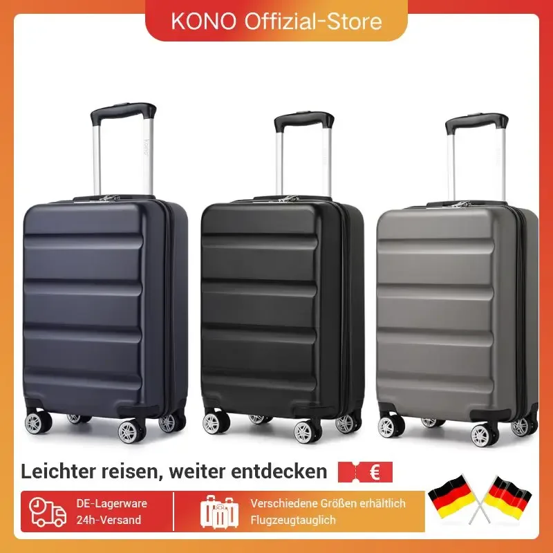 valise à main kono-étui rigide léger avec serrure tsa et 4 roues spinner, cabine (55/65/75 cm)