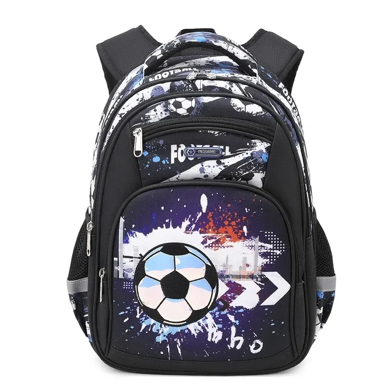 sac à dos imprimé de football pour enfant, cartable de voyage pour adolescent