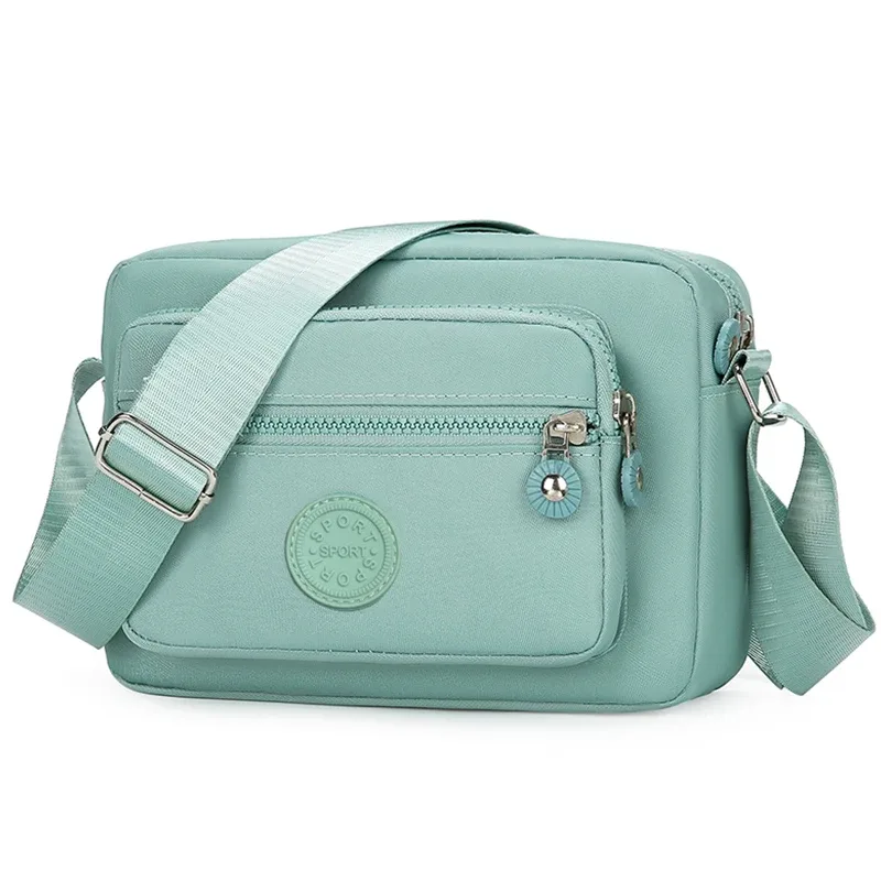 sac bandoulière multi-poches de couleur unie pour femme, sac à épaule multifonctionnel, sac d'affaires tendance de la même couleur