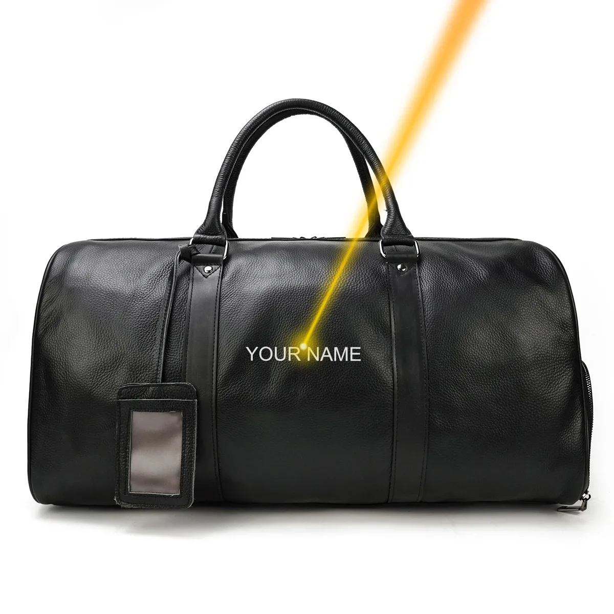 sac de voyage en cuir véritable de grande capacité pour hommes et femmes, en cuir de vache noir souple, polochon de voyage décontracté, grand sac à bandoulière pour week-end