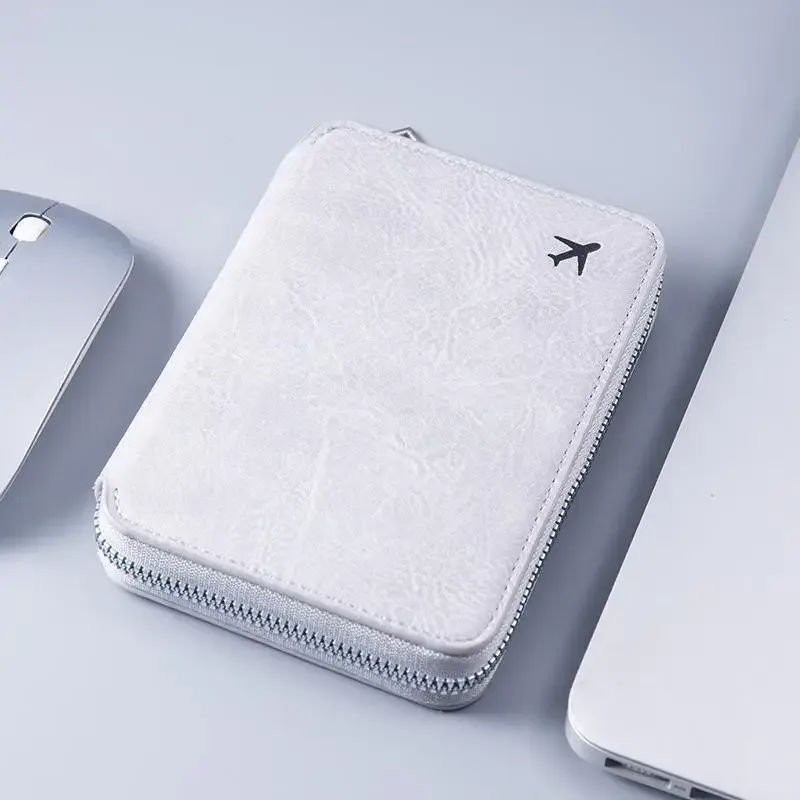 porte-passeport zippé portable, grande capacité, organisateur de cartes d'identité et de billets de voyage, porte-monnaie durable et portable pour les voyages de vacances