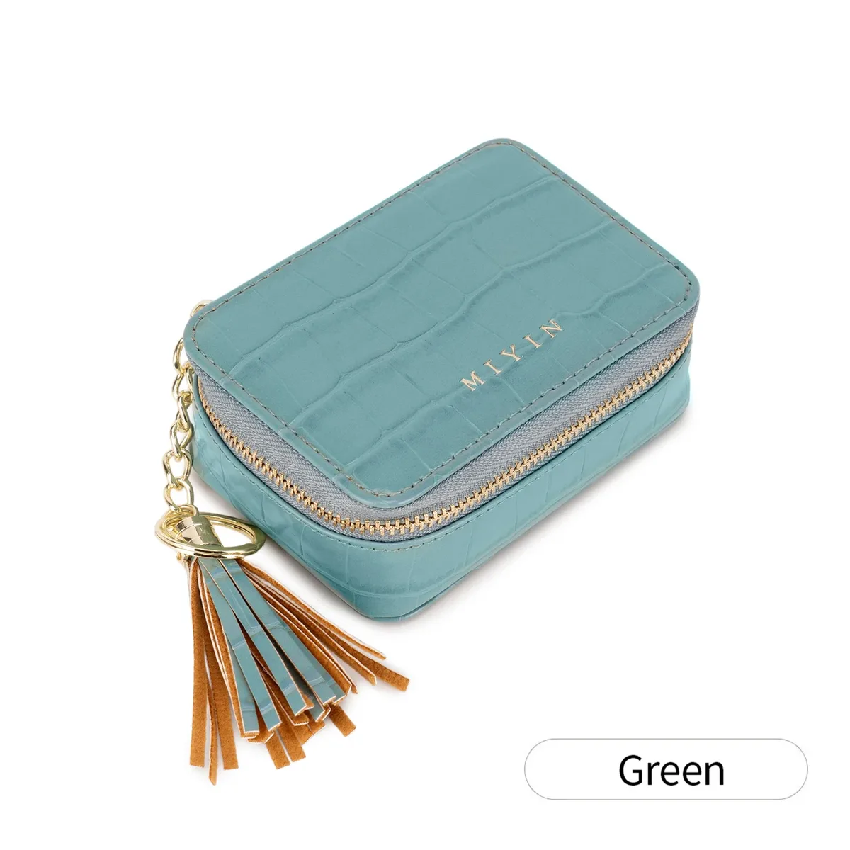 élégant mini sac de rangement pour rouge à lèvres à motif crocodile, simple trousse de maquillage pour femmes, étui de voyage portable pour lentilles de contact, trousse de maquillage.