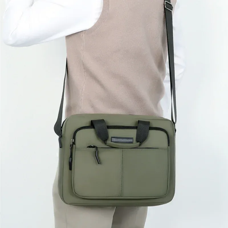 porte documents oxford hydrofuge vert dore bleu noir commerce portable simple double epaule voyage bureau