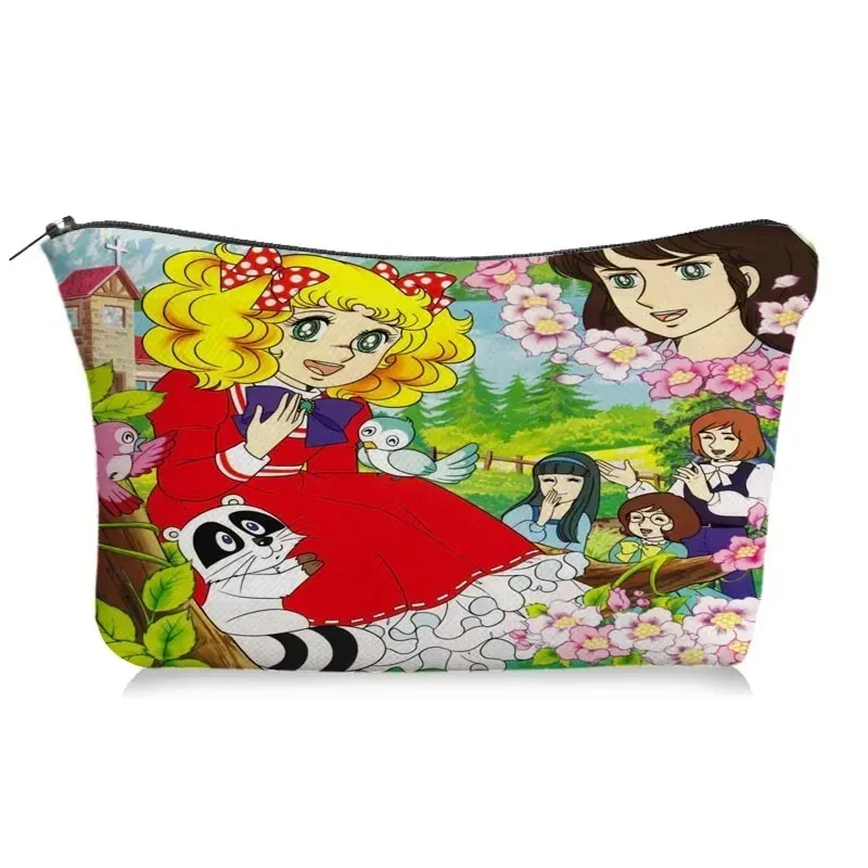 trousse de maquillage candy doll pour femmes, organisateur de cosmétiques de voyage, sacs de rangement mignons à motifs de dessins animés pour filles