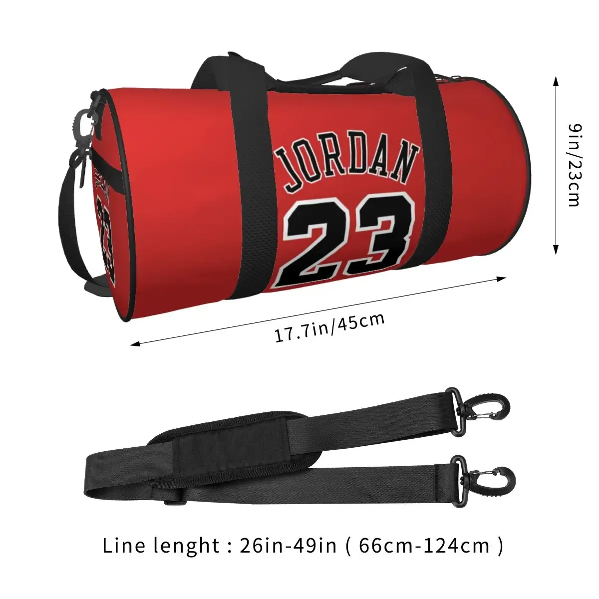 m-jordan 23 sac de voyage rond de grande capacité pour homme et femme, bagage à main de grande capacité, sac de sport et de fitness, sac de voyage