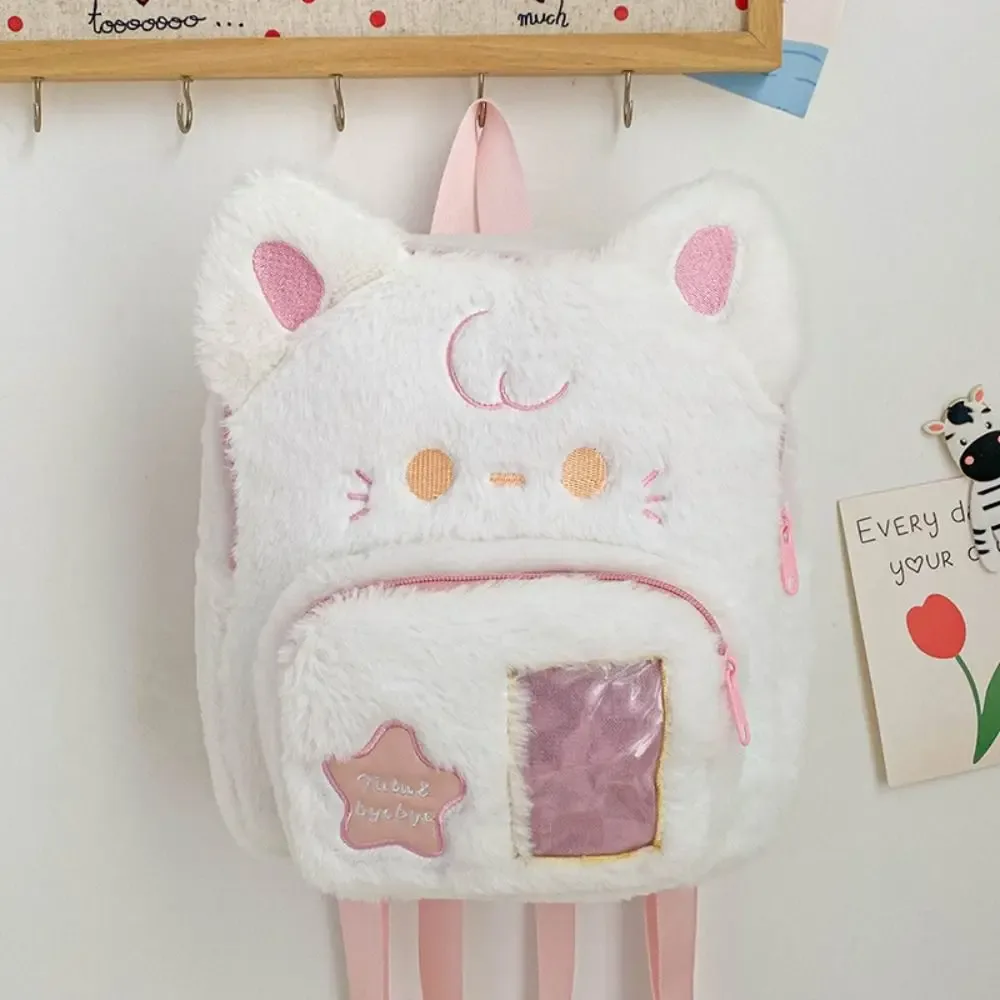 sac à dos chat mignon pour femmes, peluche moelleuse kawaii, petit dessin animé idole, pochette pour carte photo, itabag pour étudiants lolita jk, sac quotidien pour femmes