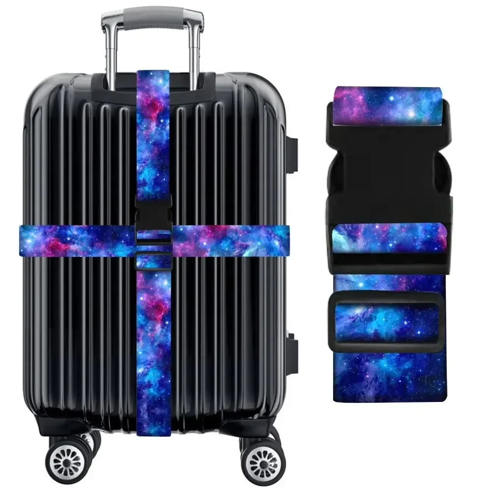 ceinture bagage tissu polyester motifs floraux noirs blancs verts jaunes bleus voyage fixation solide